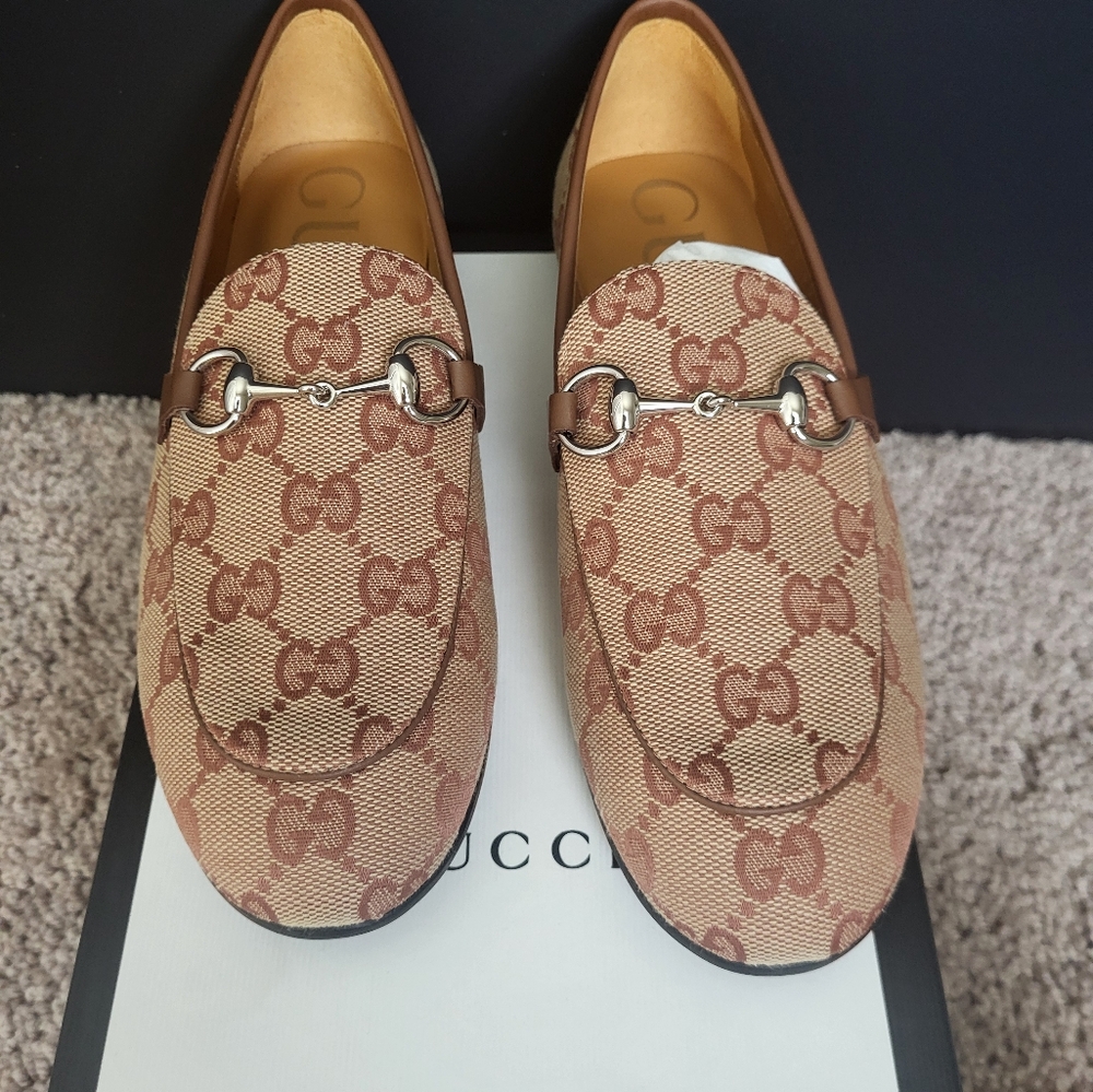 Gucci Jordaan Loafers kids with GG print Brand new